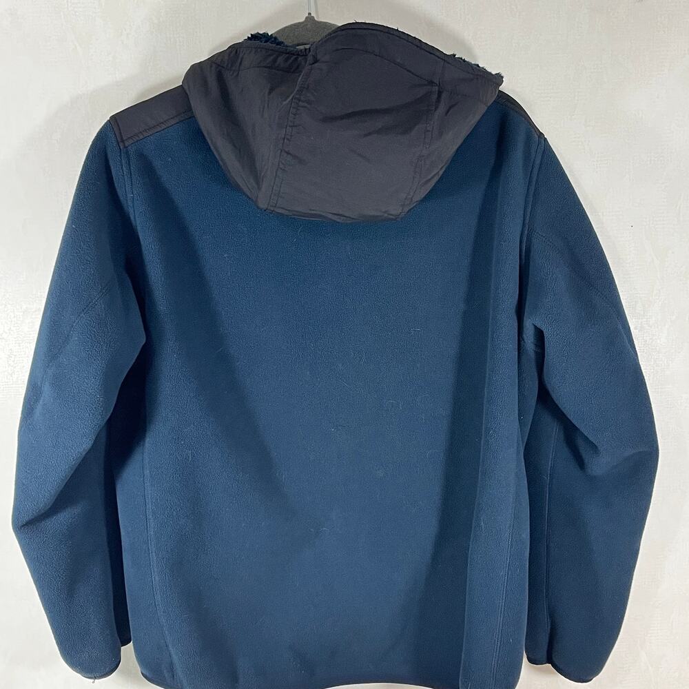Uniglo Hoodie Men's Sherpa Lined Full Zip Jacket Navy Black XS - Picture 4 of 6